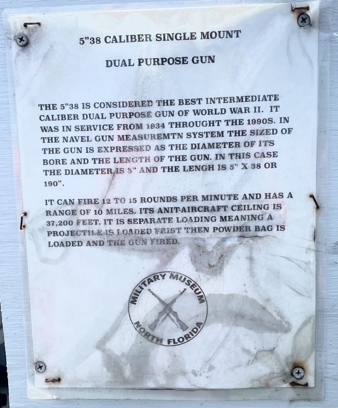 5�38 Caliber Single Mount Dual Purpose Gun Marker image. Click for full size.