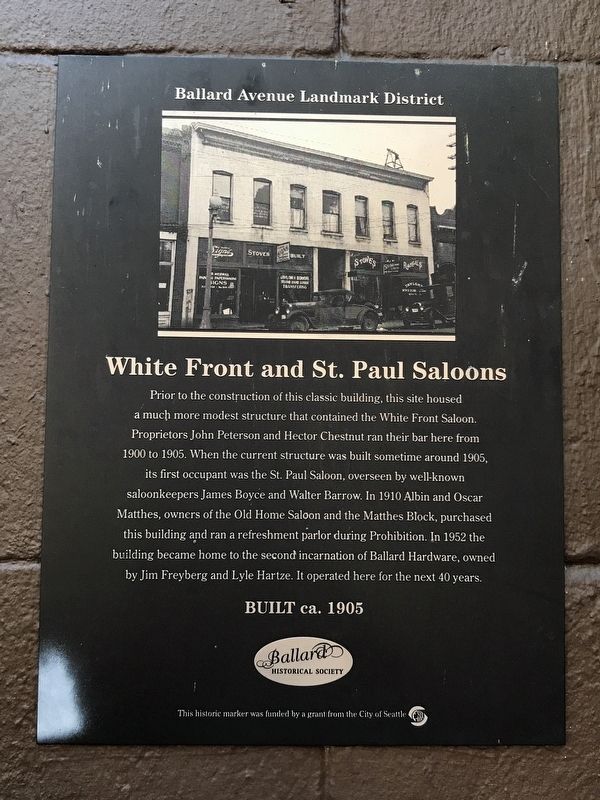 White Front and St. Paul Saloons Marker image. Click for full size.