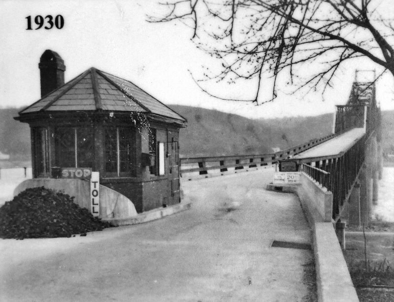 Marker detail: Milton-Madison Bridge Toll Booth � 1930 image. Click for full size.
