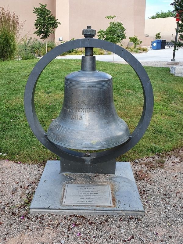 Bell of the USS New Mexico and Marker. Click for full size. Bell of the USS New Mexico and Marker image. Click for full size.