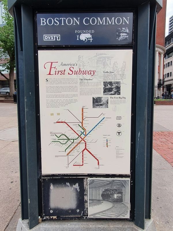 America's First Subway Marker image. Click for full size.