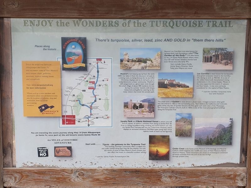 Enjoy the Wonders of the Turquoise Trail Marker image. Click for full size.