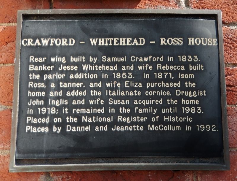 Crawford  Whitehead  Ross House Marker image. Click for full size.