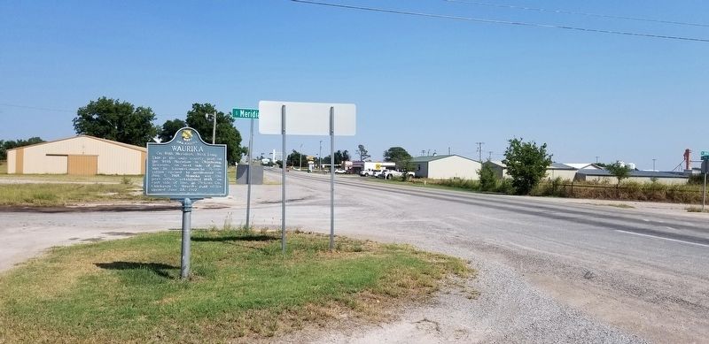 The view of the Waurika Marker from the road image. Click for full size.