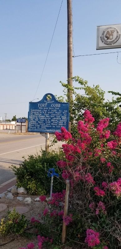 The Fort Cobb Marker in the garden area image. Click for full size.