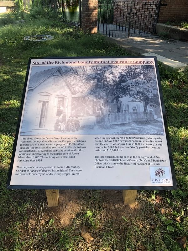 Site of the Richmond County Mutual Insurance Company Marker image. Click for full size.