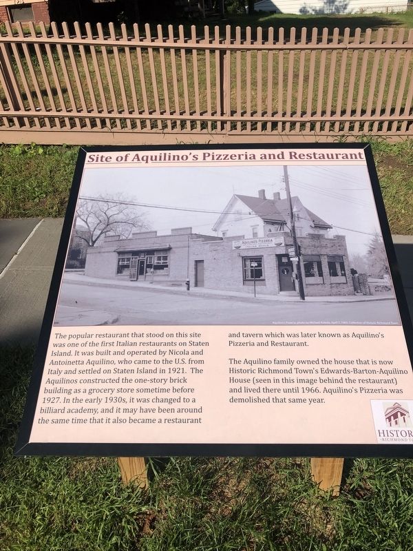 Site of Aquilino's Pizzeria and Restaurant Marker image. Click for full size.