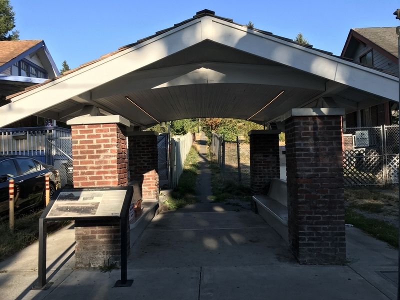 Wildwood Station Rainier Avenue Historic Shelter Marker. Click for full size. Wildwood Station Rainier Avenue Historic Shelter Marker image. Click for full size.