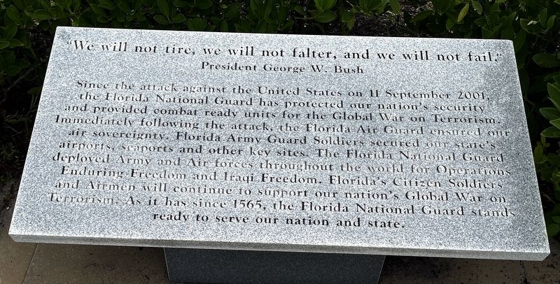 Florida National Guard and the Global War on Terrorism Marker. Click for full size. Florida National Guard and the Global War on Terrorism Marker image. Click for full size.