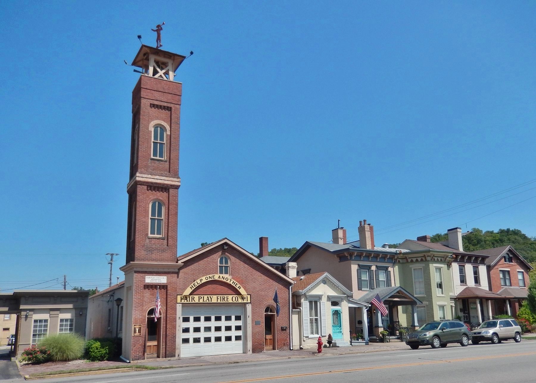 Fair Play Fire Company No. 1 Firehouse (<i>south/front elevation</i>) image. Click for full size.