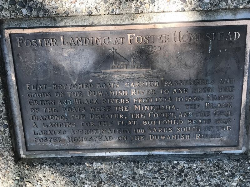 Foster Landing at Foster Homestead Marker. Click for full size. Foster Landing at Foster Homestead Marker image. Click for full size.