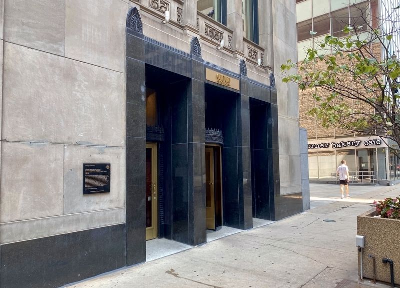 Trustees System Service Building Marker - wide view image. Click for full size.