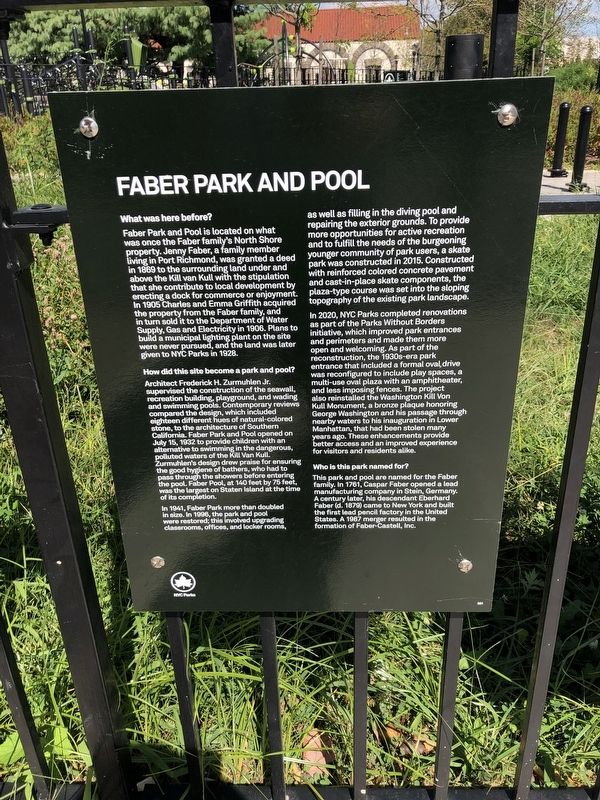 Faber Park and Pool Marker. Click for full size. Faber Park and Pool Marker image. Click for full size.