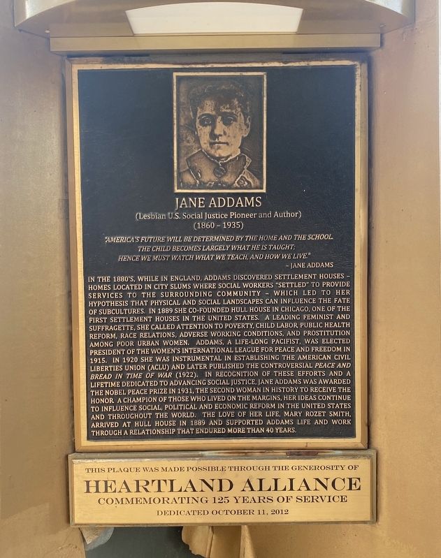 Jane Addams Marker image. Click for full size.