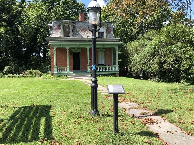 Cottage Row marker, which stands in front of one of the cottages. Click for full size. Cottage Row marker, which stands in front of one of the cottages image. Click for full size.