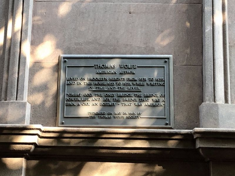 Thomas Wolfe Marker. Click for full size. Thomas Wolfe Marker image. Click for full size.