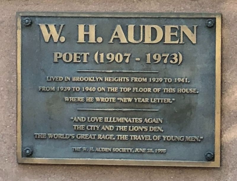 W.H. Auden Marker image. Click for full size.