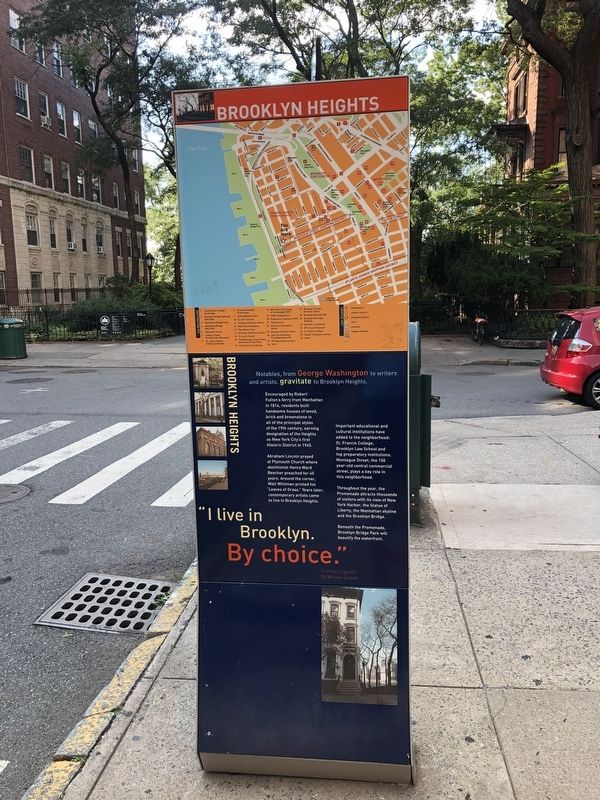Brooklyn Heights side of the marker. Click for full size. Brooklyn Heights side of the marker image. Click for full size.