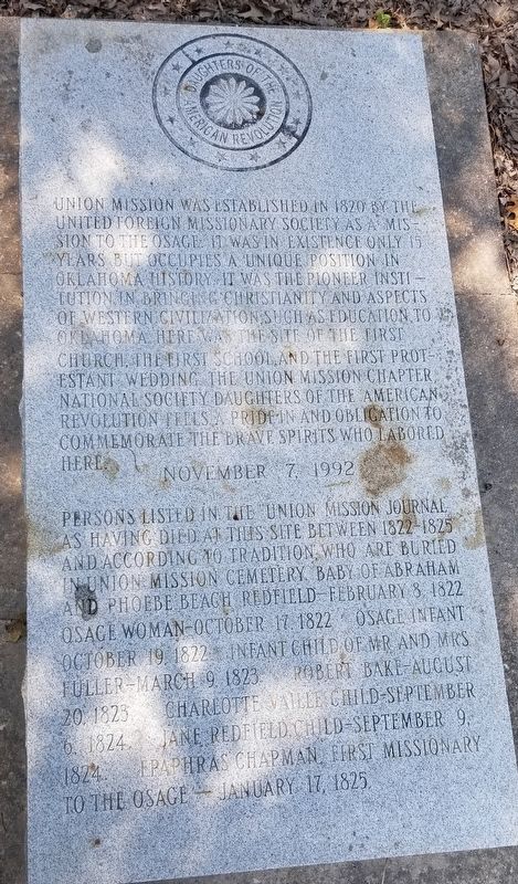 Union Mission and Cemetery Marker image. Click for full size.