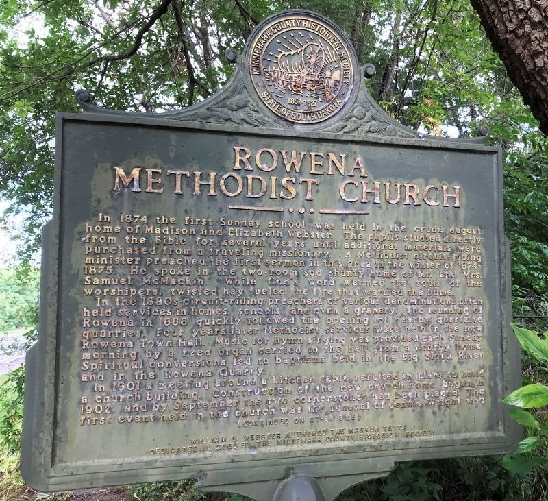 Rowena Methodist Church Marker. Click for full size. Rowena Methodist Church Marker image. Click for full size.