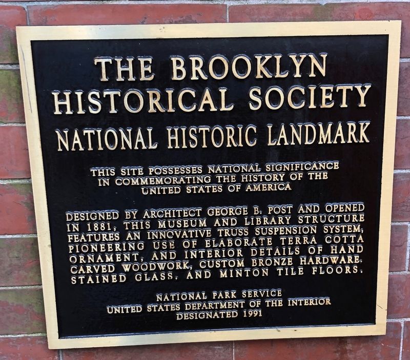 The Brooklyn Historical Society Marker image. Click for full size.