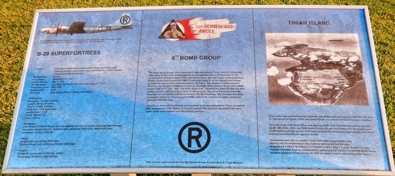 B-29 Superfortress / 6th Bomb Group / Tinian Island Marker image. Click for full size.