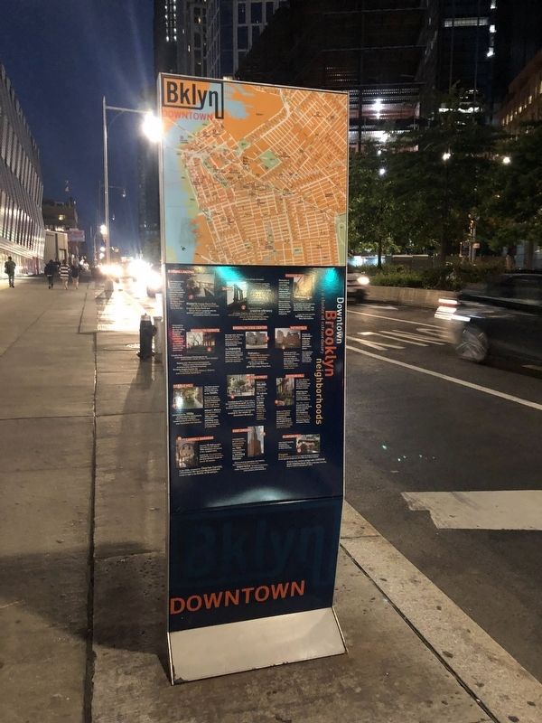 Downtown Brooklyn side of the marker. Click for full size. Downtown Brooklyn side of the marker image. Click for full size.