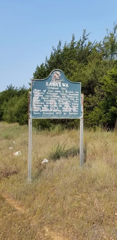 The Sasakwa Marker along the road image. Click for full size.