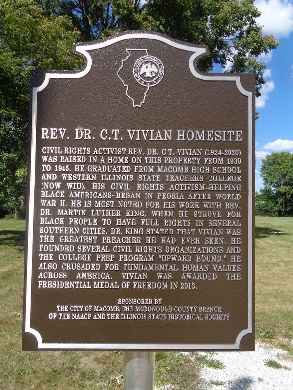 Rev. Dr. C.T. Vivian Homesite Marker image. Click for full size.