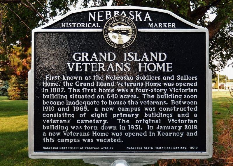 Grand Island Veterans Home Marker. Click for full size. Grand Island Veterans Home Marker image. Click for full size.