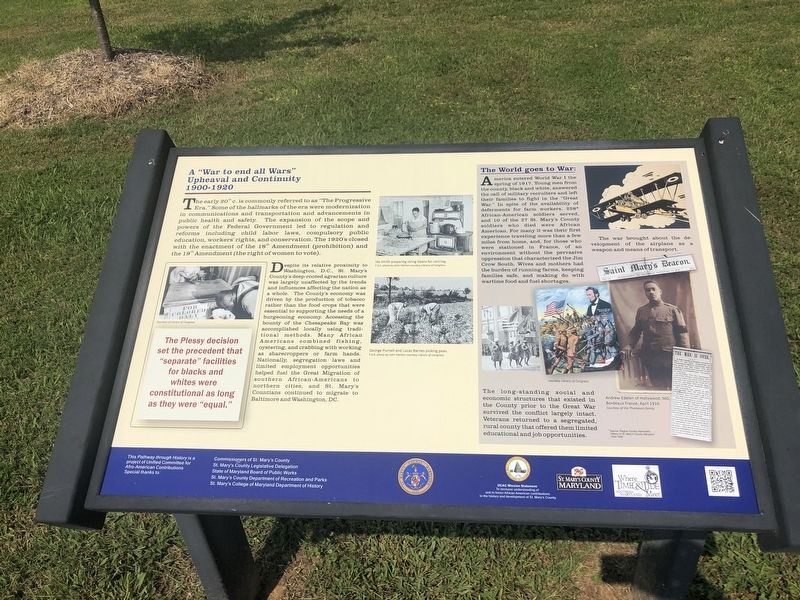 A "War to end all Wars" Marker image. Click for full size.