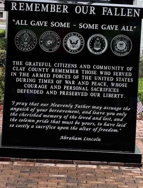 Remember Our Fallen Marker. Click for full size. Remember Our Fallen Marker image. Click for full size.