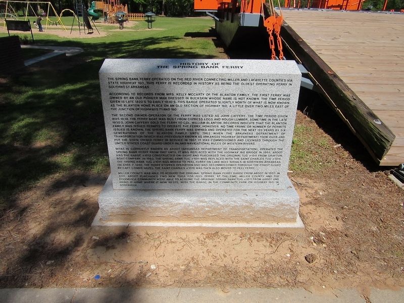 History of The Spring Bank Ferry Marker image. Click for full size.