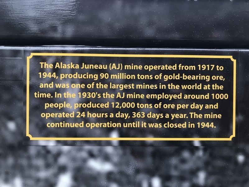 The Alaska-Juneau Mine Marker image. Click for full size.