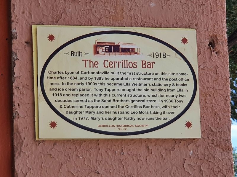 The Cerrillos Bar Marker image. Click for full size.