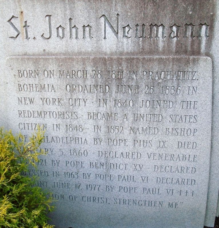 St. John Neumann Marker image. Click for full size.
