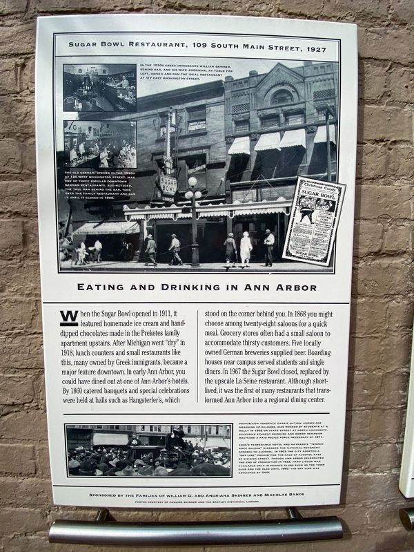 Eating and Drinking in Ann Arbor Marker. Click for full size. Eating and Drinking in Ann Arbor Marker image. Click for full size.