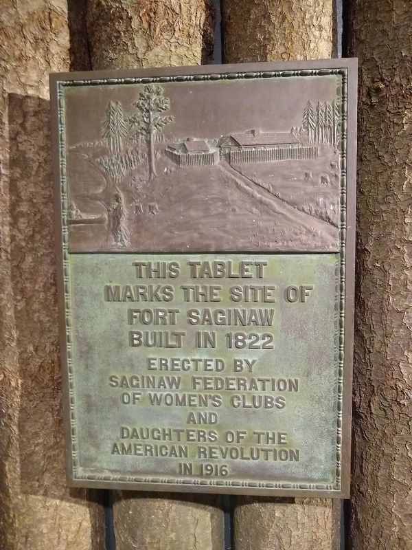 Fort Saginaw Marker. Click for full size. Fort Saginaw Marker image. Click for full size.
