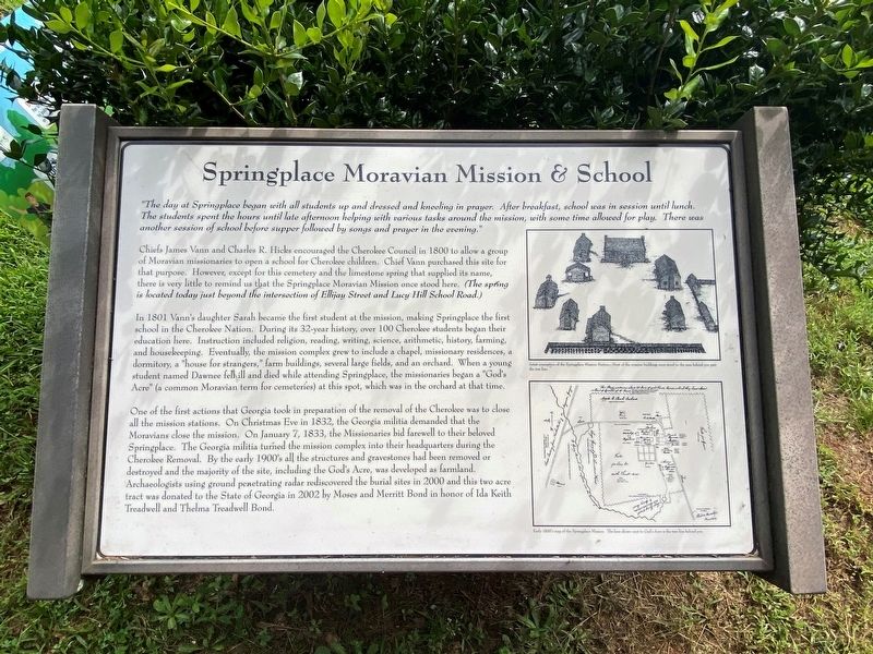 Springplace Moravian Mission and School Marker image. Click for full size.