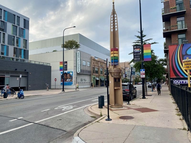 Lorraine Hansberry Marker - wide view, looking north on North Halsted Street image. Click for full size.