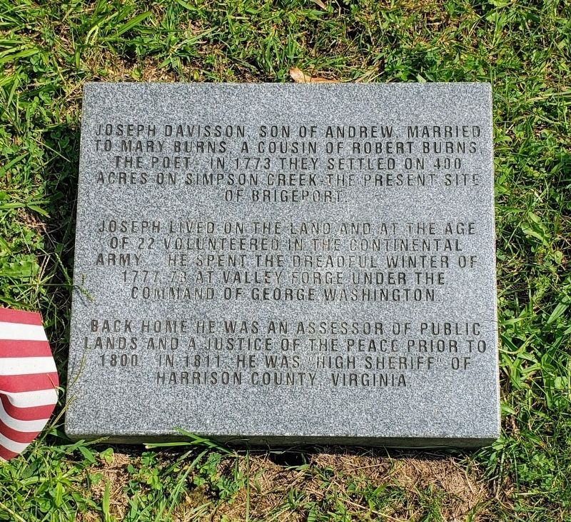 Grave Marker For Joseph Davisson image. Click for full size.