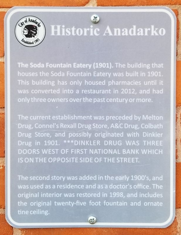 The Soda Fountain Eatery Marker image. Click for full size.