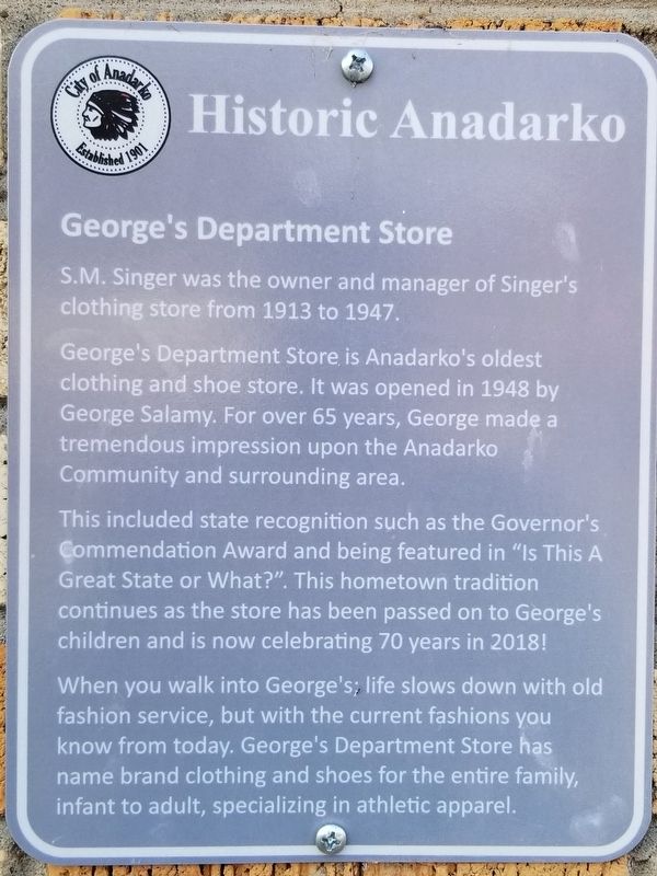 George's Department Store Marker image. Click for full size.