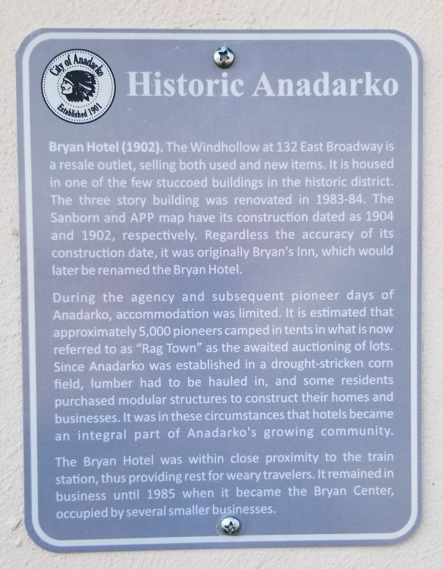 Bryan Hotel Marker image. Click for full size.