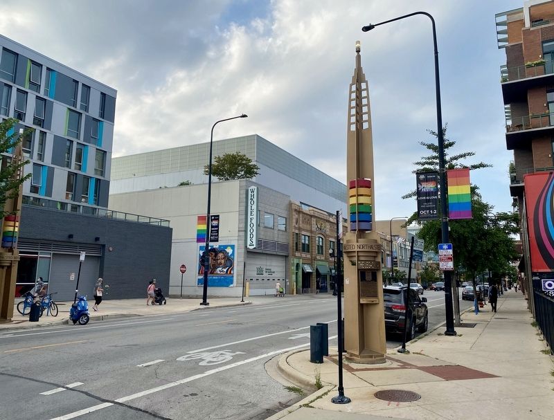Two Spirit Marker - looking north up North Halsted image. Click for full size.