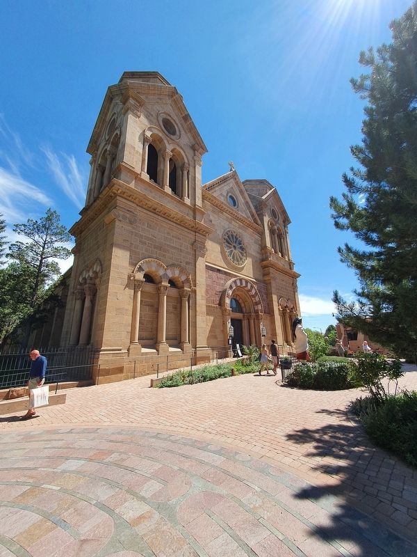 The Romanesque Cathedral of Santa Fe near the Labyrinth image. Click for full size.
