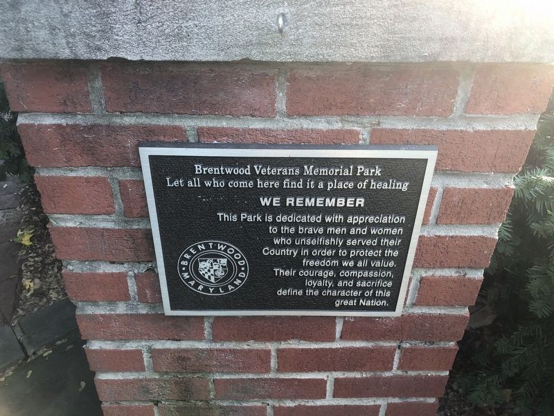 Brentwood Veterans Park Marker image. Click for full size.