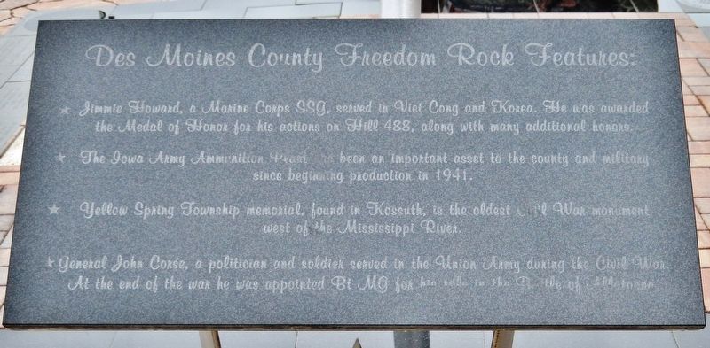 Des Moines County Freedom Rock Marker image. Click for full size.