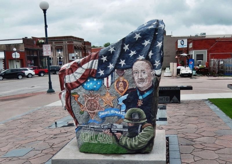 Gunnery Sergeant Jimmie Howard • Hill 488<br>(<i>east side</i>). Click for full size. Gunnery Sergeant Jimmie Howard • Hill 488<br>(<i>east side</i>) image. Click for full size.