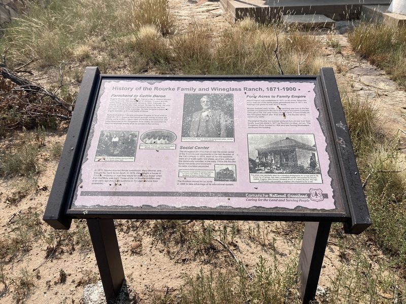 History of the Rourke Family and Wineglass Ranch, 1871-1900 Marker image. Click for full size.